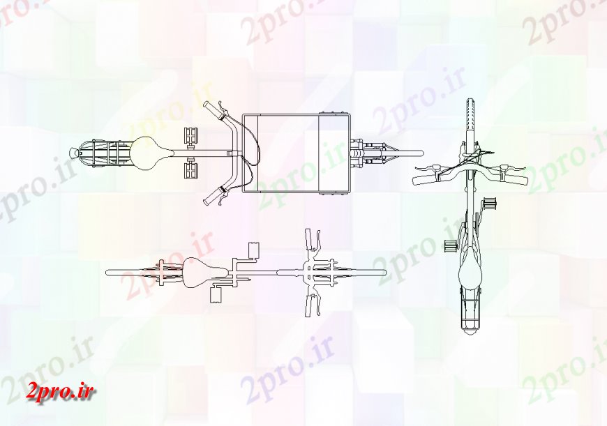 دانلود نقشه بلوک وسایل نقلیه طرحی های مختلف از طرحی چرخه    (کد144005)