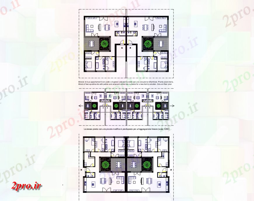 دانلود نقشه مسکونی  ، ویلایی ، آپارتمان  طرحی خانه با  های مختلف   (کد144031)