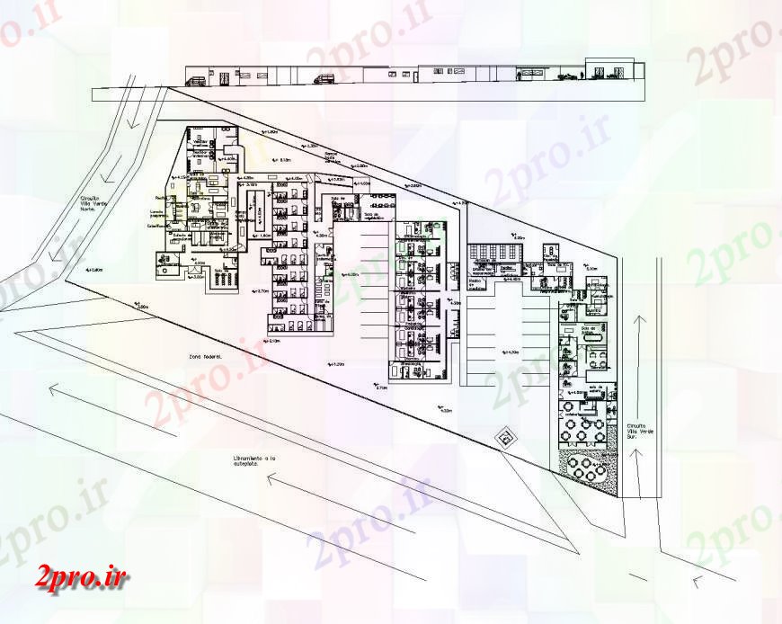 دانلود نقشه بیمارستان - درمانگاه - کلینیک بیمارستان برنامه ریزی طرحی تجاری چیدمان 46 در 53 متر (کد144041)