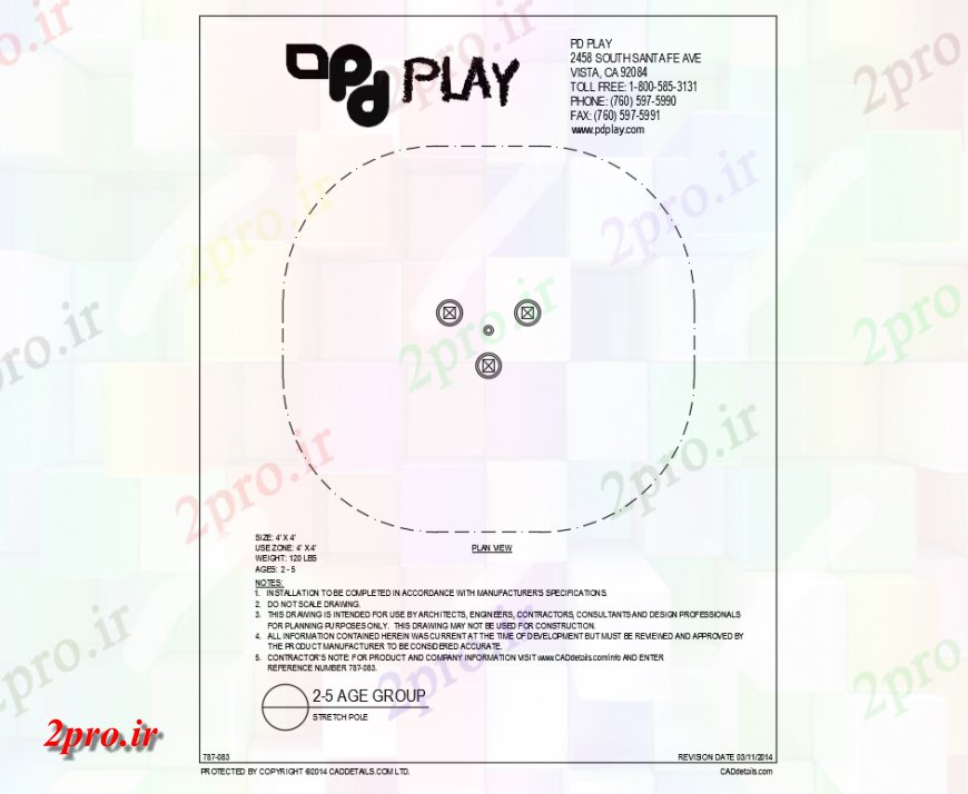 دانلود نقشه باغ کشش قطب جزئیات طرحی تجهیزات بازی باغ  (کد144075)