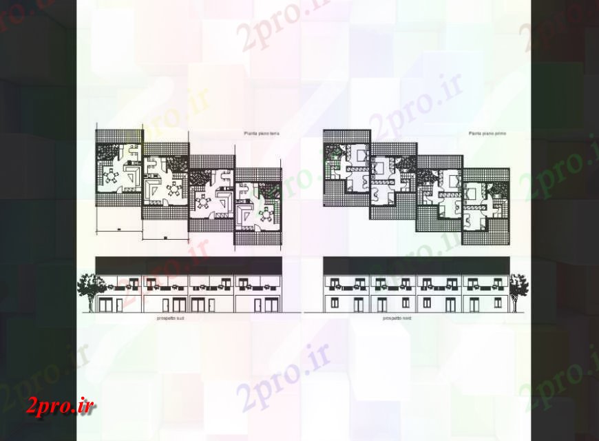 دانلود نقشه مسکونی  ، ویلایی ، آپارتمان  طرحی خانه با طرحی نما جزئیات (کد144146)