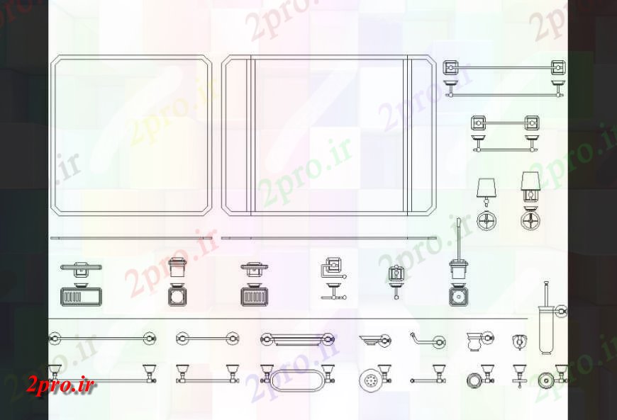 دانلود نقشه بلوک ، آرام ، نماد طرحی یک لامپ و دستگیره درب جزئیات (کد144157)