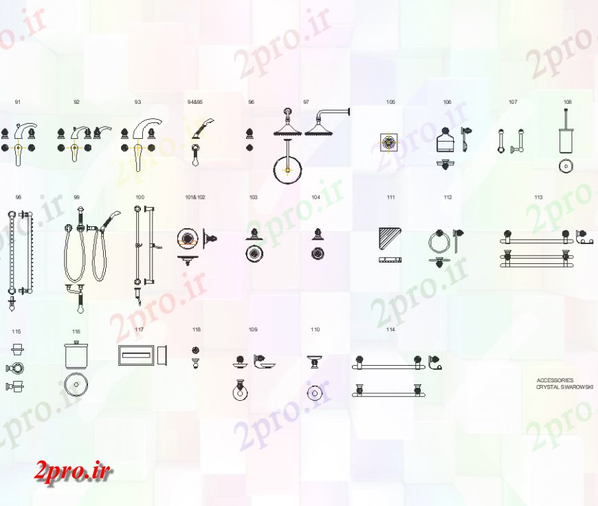 دانلود نقشه بلوک های بهداشتی حمام بهداشتی طرحی پلو پز جزئیات (کد144169)