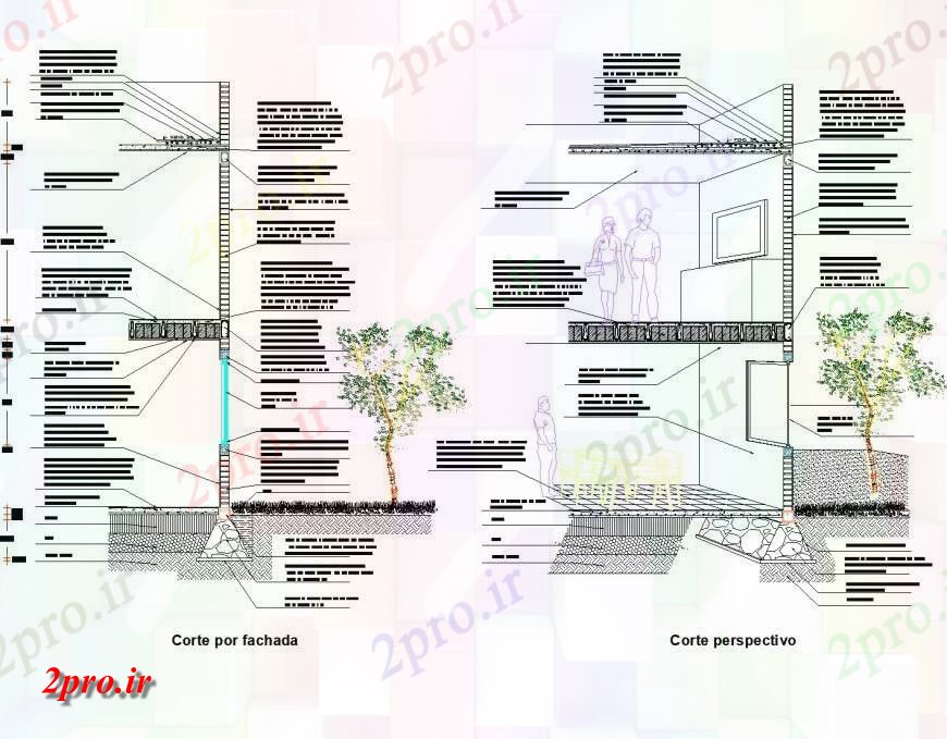 دانلود نقشه بلوک ، آرام ، نماد طرحی طبقه سطح جزئیات و نما (کد144200)