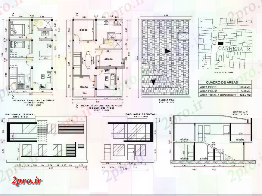 دانلود نقشه مسکونی  ، ویلایی ، آپارتمان  یک خانواده  طراحی مسکن اتوکد (کد144286)