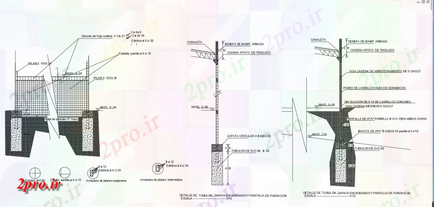 دانلود نقشه طراحی جزئیات ساختار جزئیات ساختاری پشتیبانی از ستون با طراحی ساخت و ساز (کد144341)