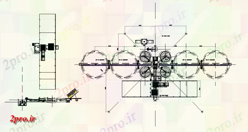 دانلود نقشه بلوک ، آرام ، نماد مکانیزاسیون طرحی سیلوهای جزئیات و نما  (کد144373)