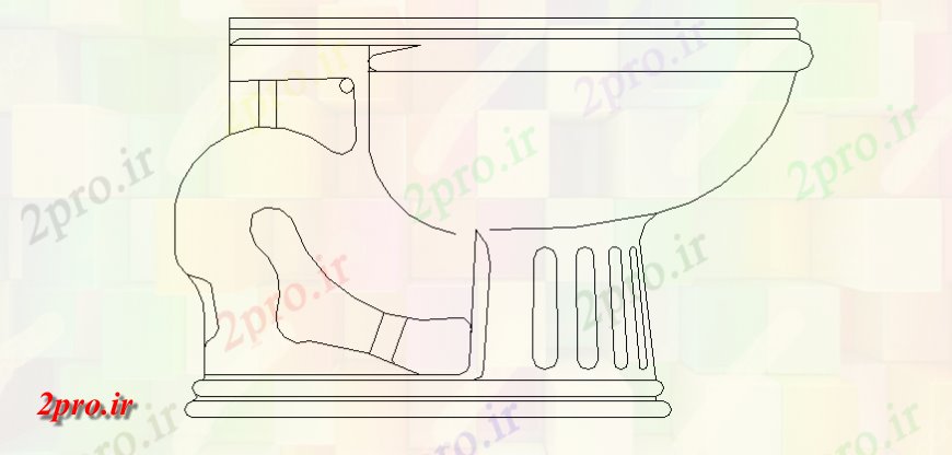 دانلود نقشه بلوک های بهداشتی طراح جزئیات سیفون توالت  چیدمان نما (کد144501)