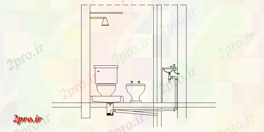دانلود نقشه حمام مستر حمام و توالت جزئیات  چیدمان نما (کد144619)