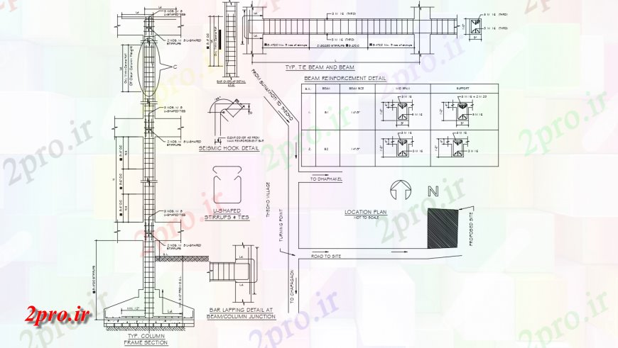 دانلود نقشه جزئیات ستون  ستون منطقه محل اقامت با طرحی و نما برای طراحی ساخت و ساز (کد144628)