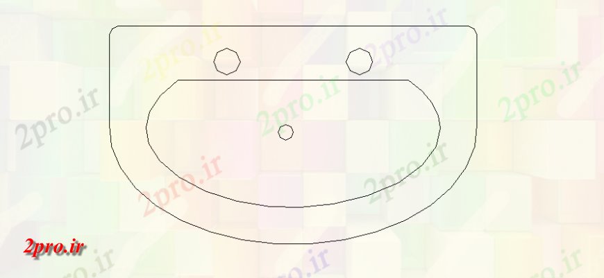 دانلود نقشه بلوک های بهداشتی گنجه آب شکل نیمه دایره  جزئیات (کد144647)