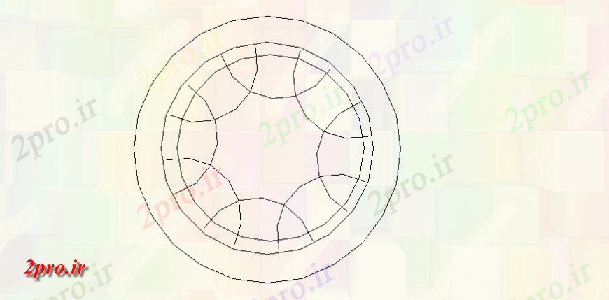 دانلود نقشه حمام مستر سینک شکل طراحی جزئیات مدور (کد144656)