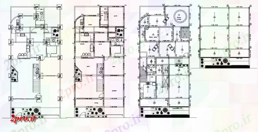 دانلود نقشه مسکونی  ، ویلایی ، آپارتمان  طرحی طبقه از خانه طراحی با نمای با معماری   (کد144674)
