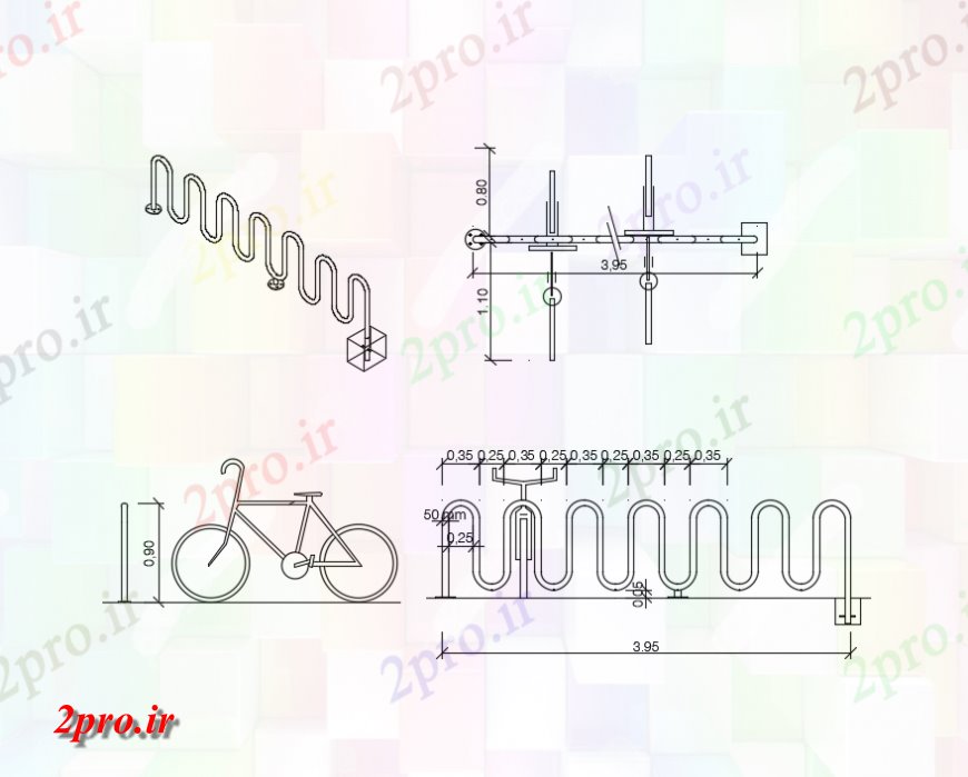 دانلود نقشه طراحی جزئیات ساختار دوچرخه صهلفنجس  ساختار طراحی جزئیات (کد144771)