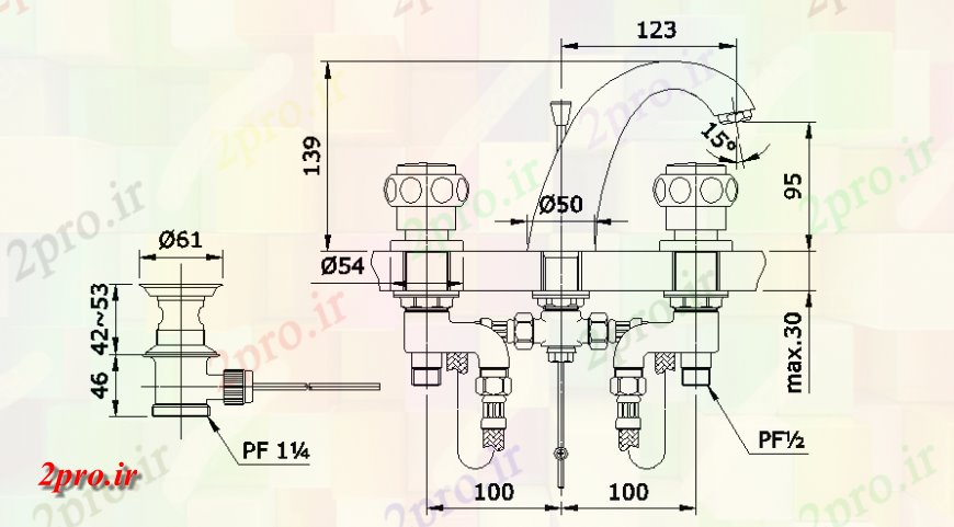 دانلود نقشه بلوک های بهداشتی نما جزئیات اتصالات بهداشتی و طرحی  چیدمان (کد144803)