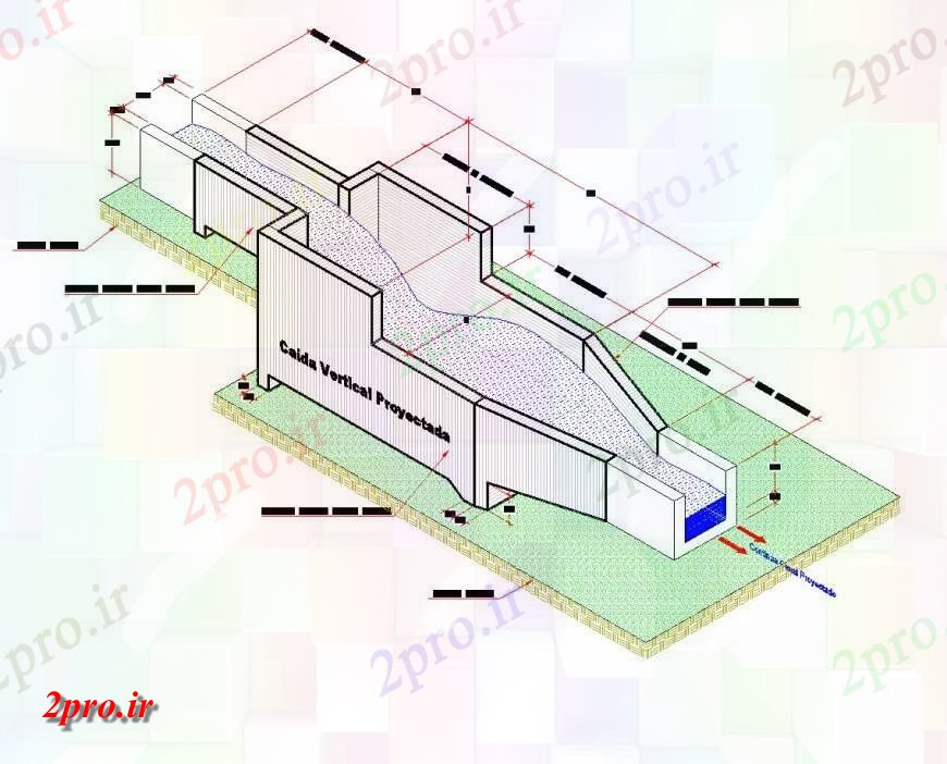 دانلود نقشه ساختمان اداری - تجاری - صنعتی مززنینس ایزومتریک طرحی  (کد144839)