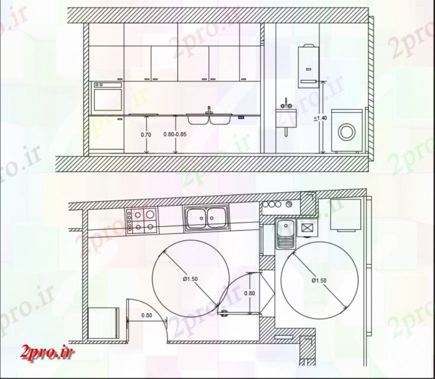 دانلود نقشه آشپزخانه بخش آشپزخانه کاخ و طراحی های  طراحی (کد144913)