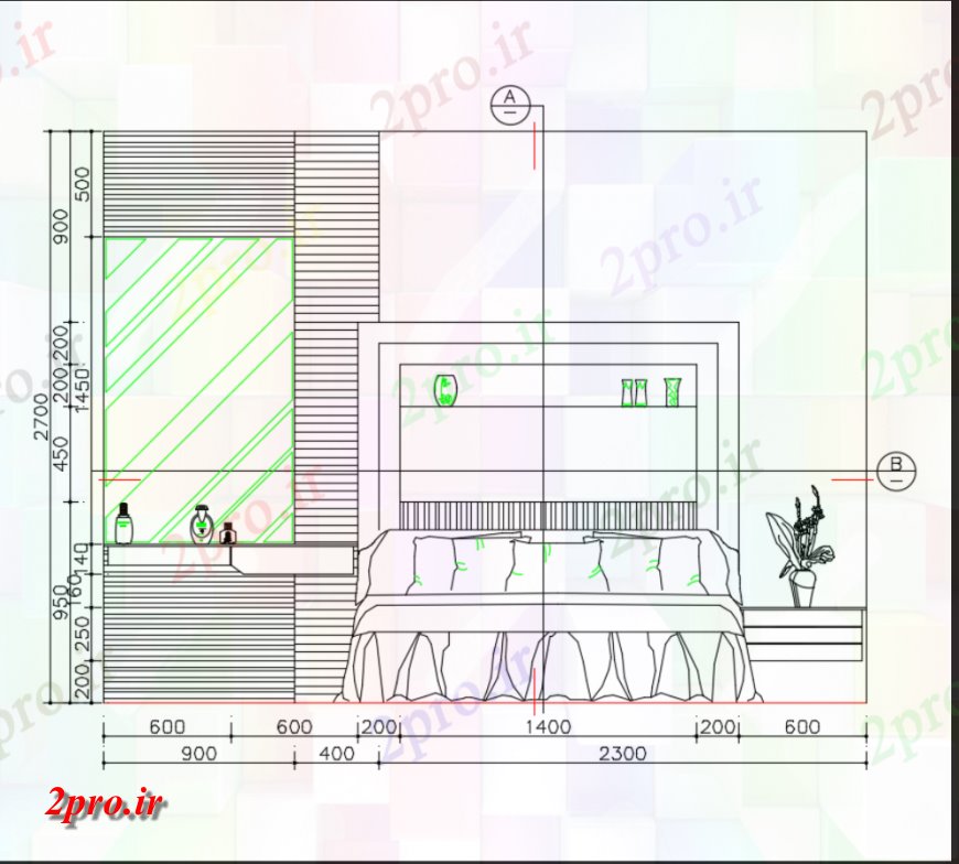 دانلود نقشه حمام مستر طرحی خانه طرحی اتاق خواب جزئیات (کد144934)
