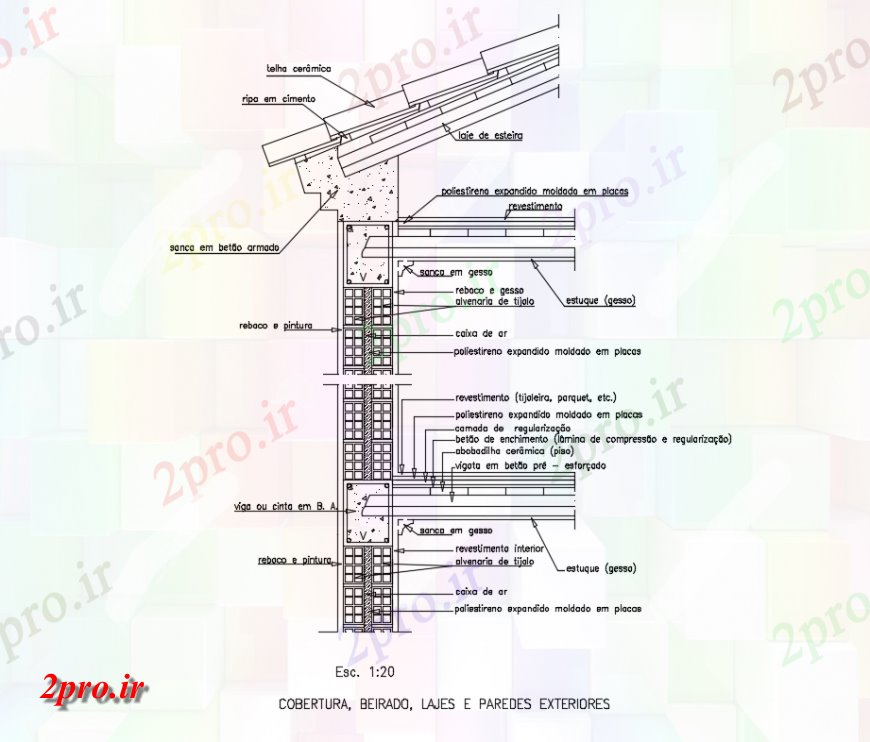 دانلود نقشه جزئیات پله و راه پله  دیوار پوشیده  اشکوب کوتاه جزئیات سازنده و مقطعی  (کد144962)