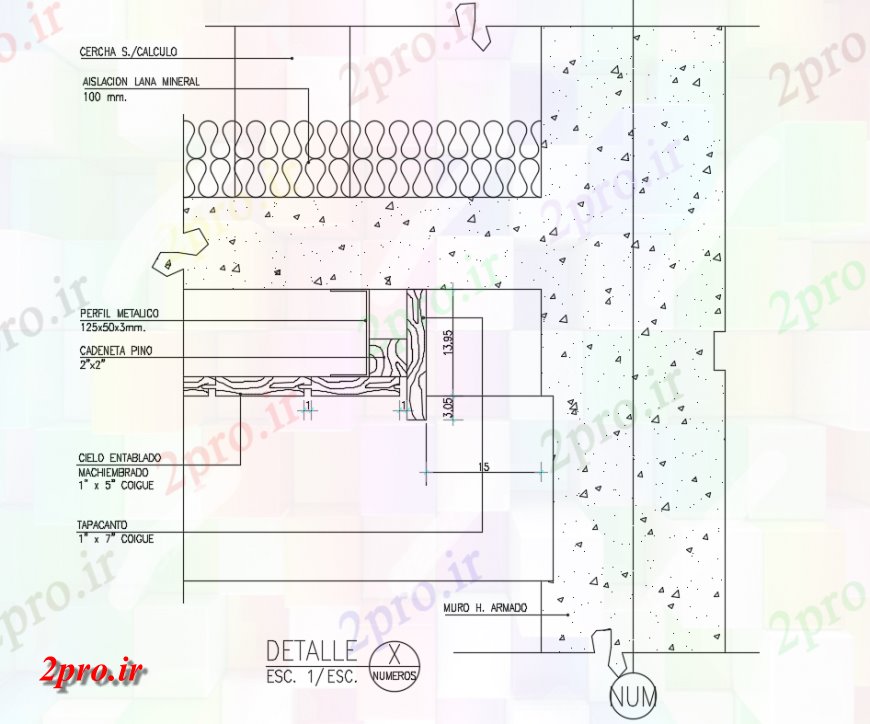دانلود نقشه طراحی جزئیات ساختار جزئیات به پایان رسید از سقف های چوبی همسان و اتصال محیط ساختار دیوار (کد144967)