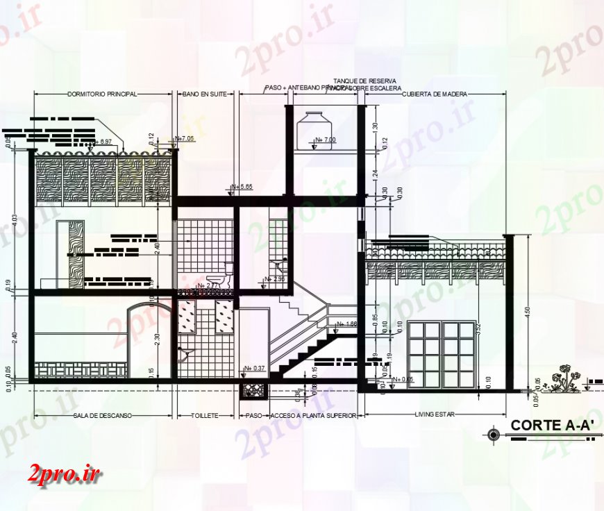 دانلود نقشه مسکونی  ، ویلایی ، آپارتمان  دو خانه کفپوش ساخت و ساز ساختمان با بخش سقف از چوب، آجر و (کد144970)