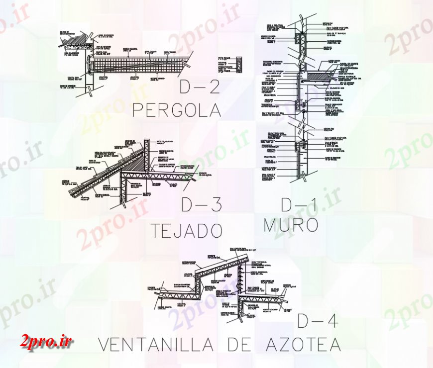 دانلود نقشه جزئیات پله و راه پله  دیوار و جزئیات سازنده پانل اسلب ساخت (کد144996)
