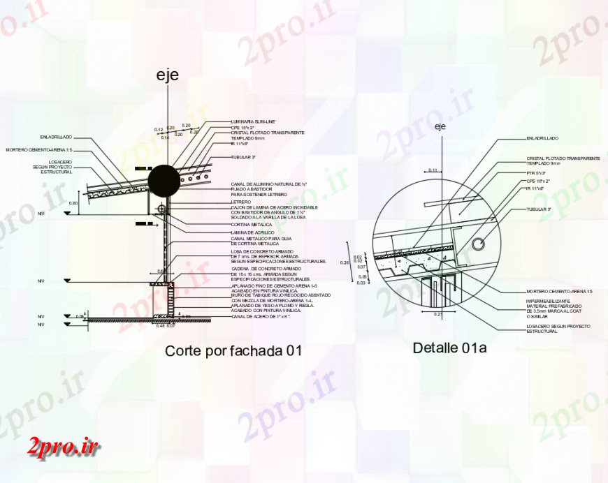دانلود نقشه قالب اسکلت فلزی  جزئیات نوار از توجه ساخت و ساز ساخت و ساز (کد145008)