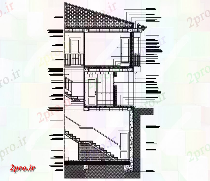 دانلود نقشه مسکونی  ، ویلایی ، آپارتمان  دو سطح سازنده و بخش از  خانه رسم (کد145009)
