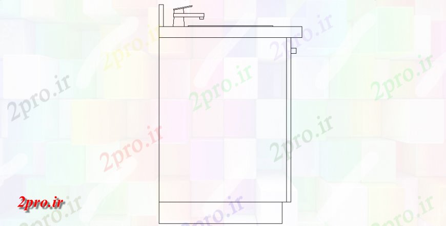 دانلود نقشه حمام مستر با دید جانبی حمام دوش نظر طراحی (کد145043)