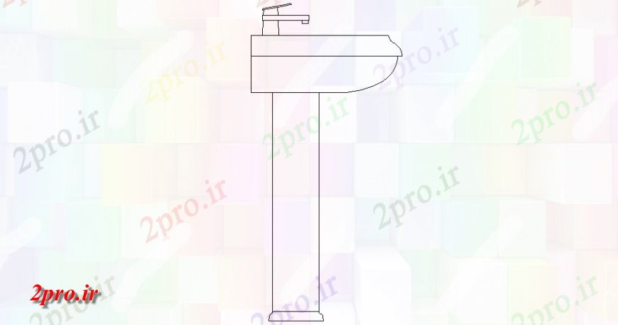 دانلود نقشه حمام مستر حمام ناحیه شستشو با طراحی وان شستشو با مشخصات داخلی (کد145050)
