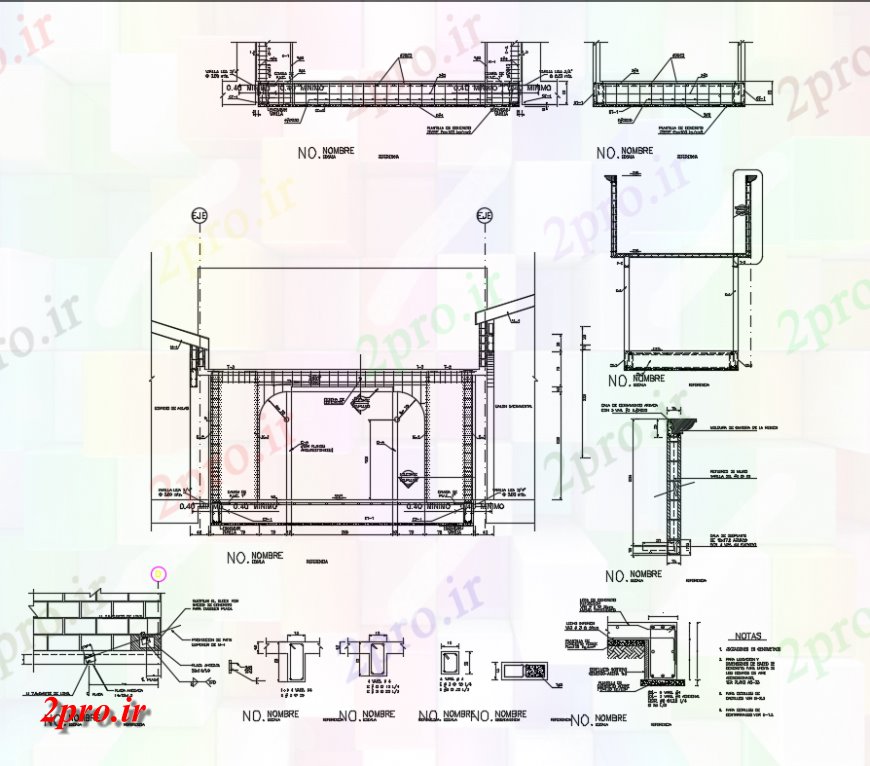 دانلود نقشه  جزئیات دیوار های آجری تحت پوشش جزئیات سازنده راهرو از ساخت و ساز با آجر دیوار (کد145054)