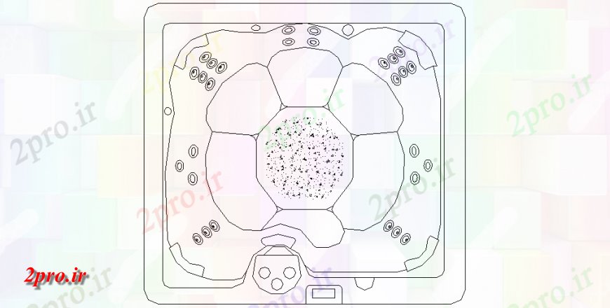 دانلود نقشه حمام مستر گل دیدگاه طراحی شکل با حمام وان   (کد145176)