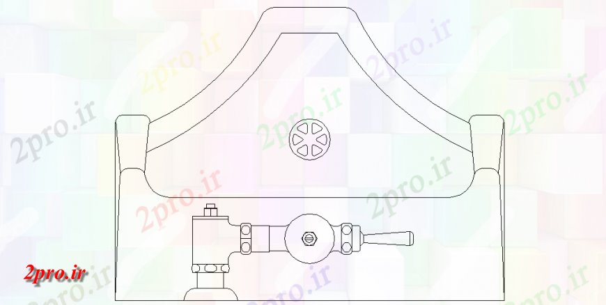 دانلود نقشه حمام مستر مثلث طراحی شکل قسمت شستشو با نمایی از سیستم های زهکشی خط لوله طراحی (کد145217)