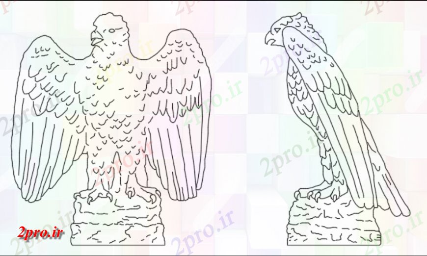 دانلود نقشه بلوک ، آرام ، نماد باغ  عقاب طاس زینت (کد145269)