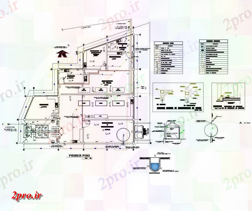 دانلود نقشه ساختمان اداری - تجاری - صنعتی پیروزی شیری طرحی کارخانه 19 در 19 متر (کد145292)
