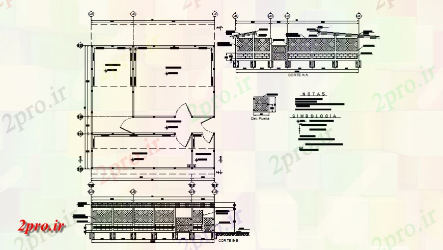 دانلود نقشه طراحی جزئیات ساختار طرحی سازه، بخش،  طرحی نما (کد145389)