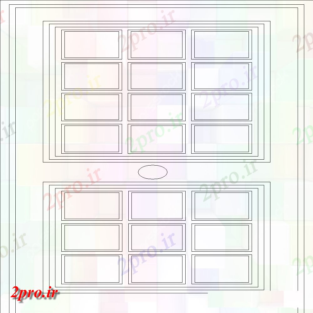 دانلود نقشه جزئیات طراحی در و پنجره  طراحی شکل مستطیل از درب با بلوک درب    (کد145394)