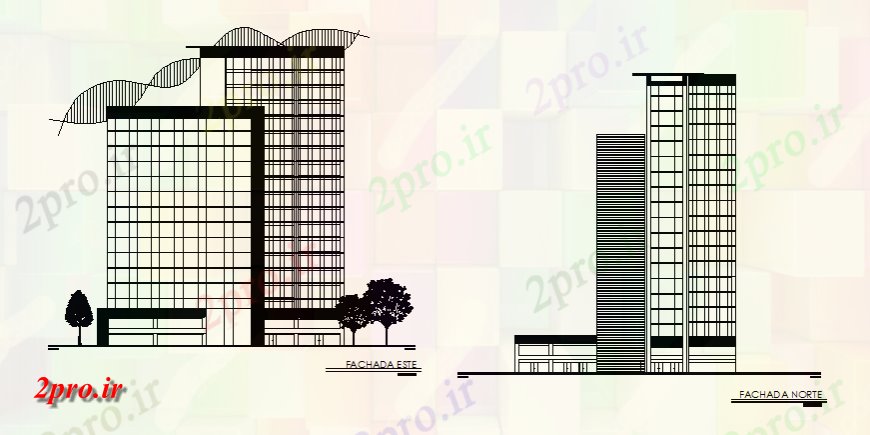 دانلود نقشه ساختمان اداری - تجاری - صنعتی جزئیات ساختمان اداری نما اتوکد 12 در 39 متر (کد145468)