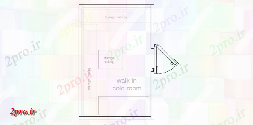 دانلود نقشه بلوک ، آرام ، نماد آشپزخانه تجاری اتاق سرد (کد145472)
