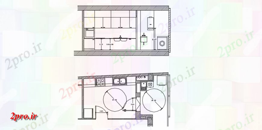 دانلود نقشه آشپزخانه طراحی آشپزخانه (کد145479)