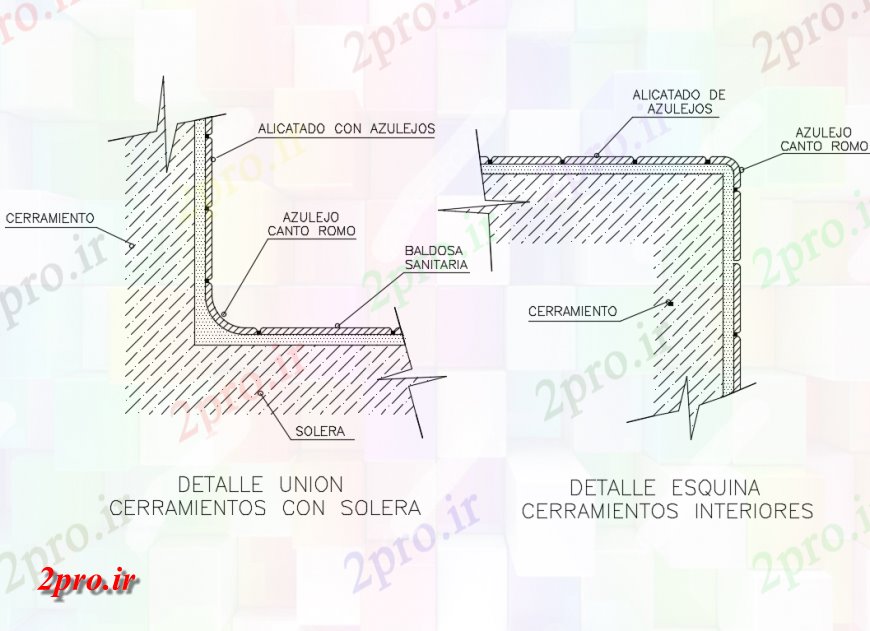دانلود نقشه جزئیات پله و راه پله  جزئیات بسته شدن اتحاد با Solera را از کف بهداشتی ساخت و ساز (کد145514)