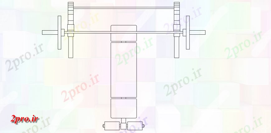 دانلود نقشه ورزشگاه ، سالن ورزش ، باشگاه وزن تجهیزات بالابری نظر طراحی با طراحی سیستم پشتیبانی آن (کد145670)