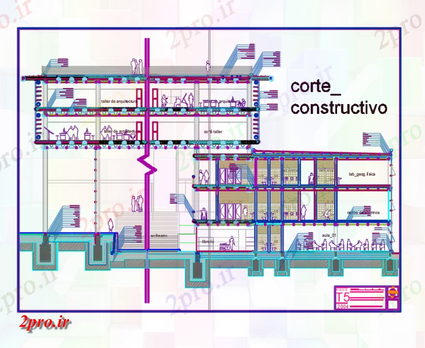 دانلود نقشه ساختمان اداری - تجاری - صنعتی به دفتر شرکت ساخت و ساز جزئیات مقطعی سازنده  (کد145718)