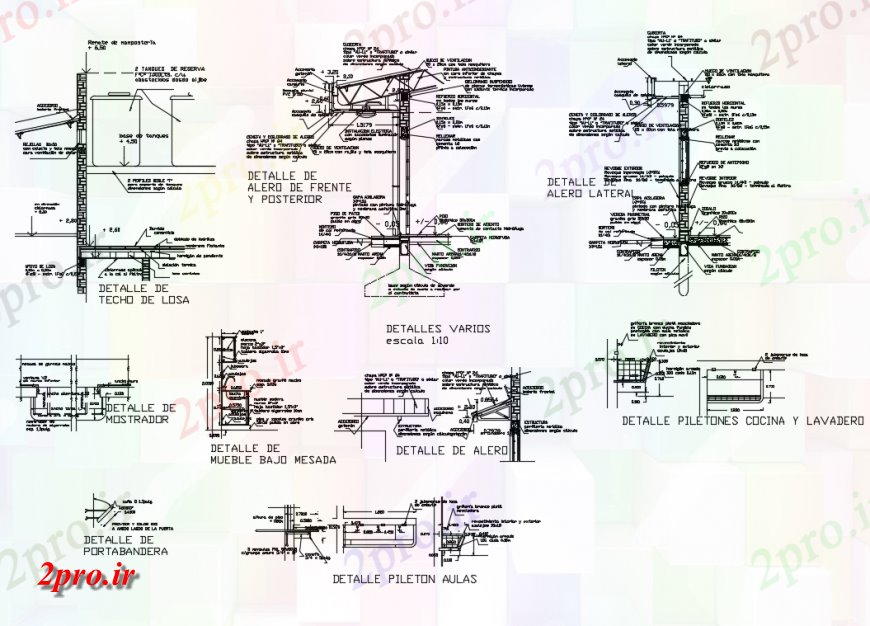 دانلود نقشه جزئیات پله و راه پله  جزئیات سقف اطلاعات تماس، مخازن، مخازن، آشپزخانه جزئیات سازنده  (کد145759)