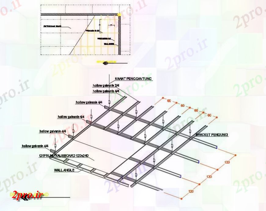دانلود نقشه ساختمان اداری - تجاری - صنعتی جزئیات فلزی گریتینگ طرح (کد145774)