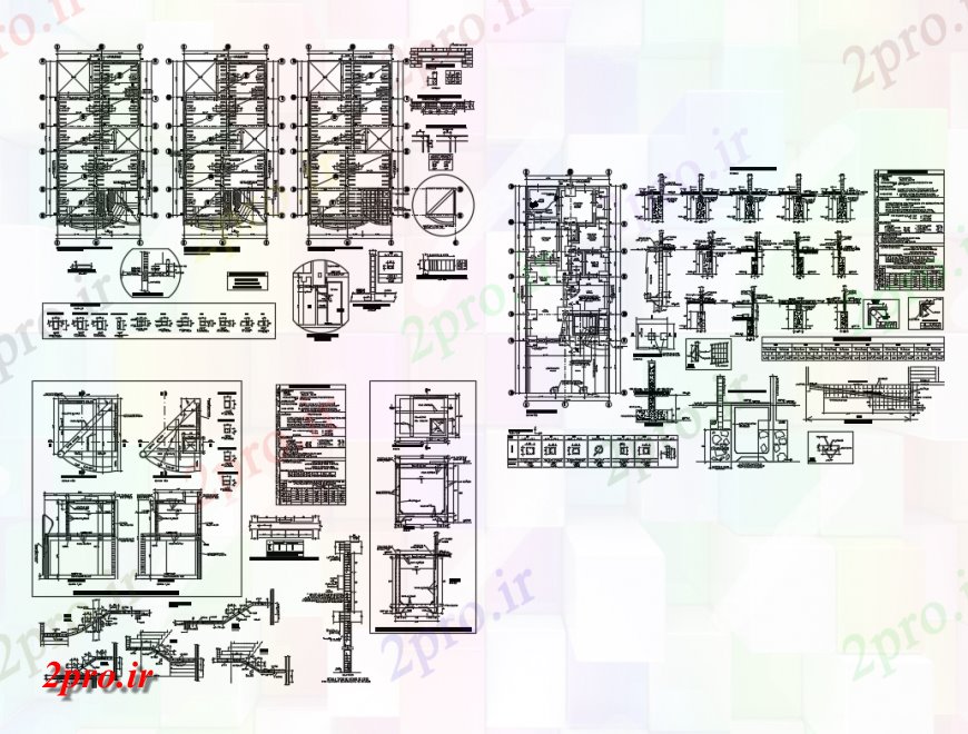 دانلود نقشه جزئیات پله و راه پله   مصالح ساختمانی ساخت و ساز راه پله و ساخت و ساز جزئیات با سقف و دال جزئیات (کد145784)