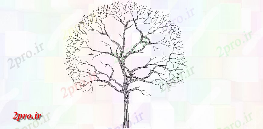 دانلود نقشه درختان و گیاهان نظر طراحی درخت انجیر هندی با نمای از منطقه و  با مساحت درخت (کد145815)