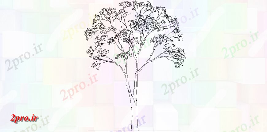 دانلود نقشه درختان و گیاهان طراحی درخت با نمایی از انجیر هندی منطقه درخت (کد145823)