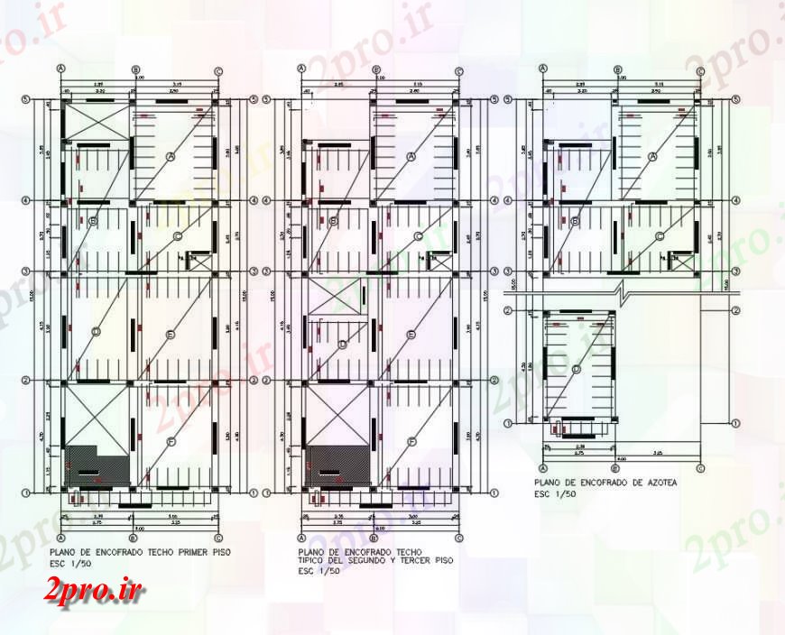 دانلود نقشه طراحی جزئیات تقویت کننده جزئیات طرحی سقف  (کد145828)