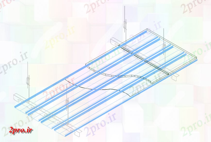 دانلود نقشه طراحی جزئیات ساختار سقف فلزی تریدی طراحی پنهان    (کد145880)